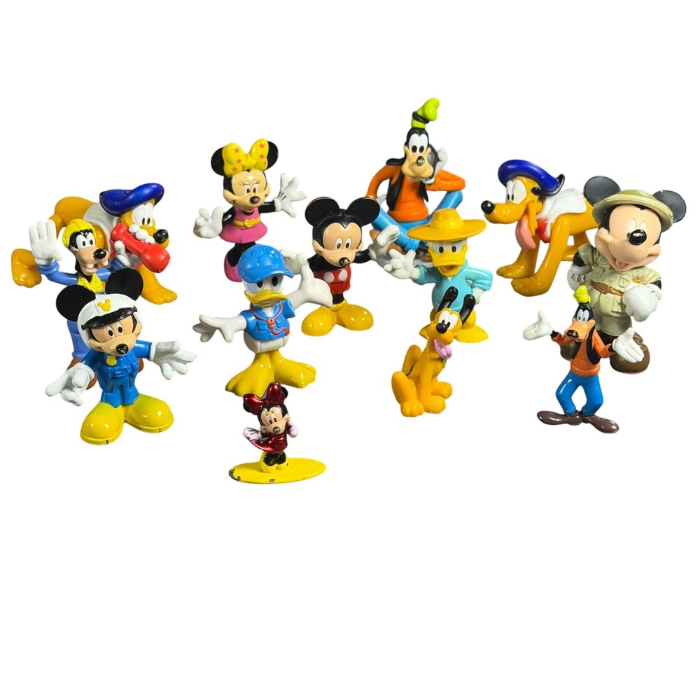 Disney Mickey Mouse Clubhouse PVC Figurines Lot 11pc Mickey Minnie Donald Goofy